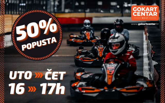 Happy Hour u GoKart Centru West – vožnje na 50% popusta!