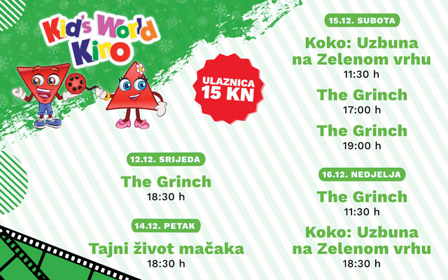 Pogledajte nove projekcije u Kid's World dječjem kinu!