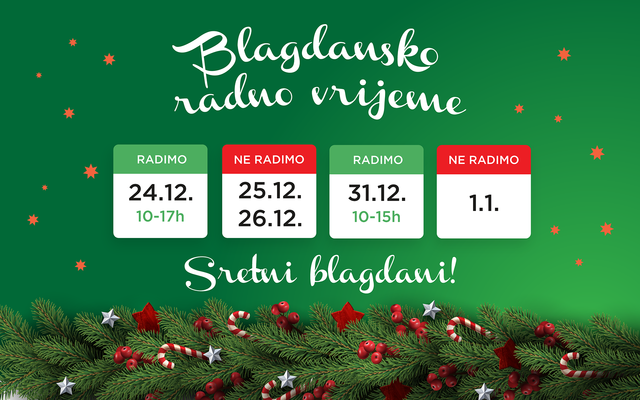 Blagdansko radno vrijeme - prosinac