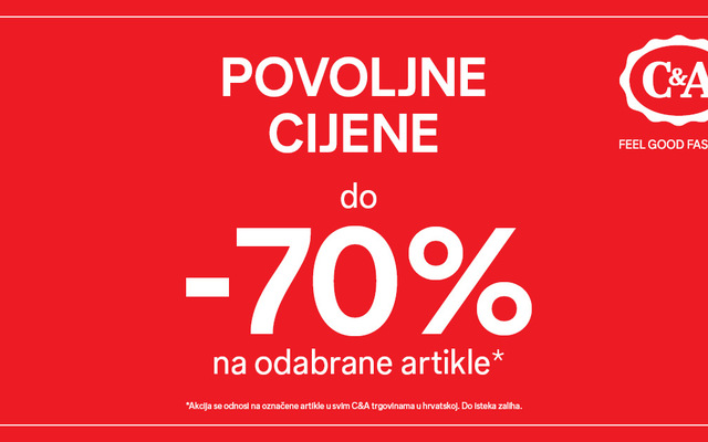 Do 70% popusta u trgovini C&A